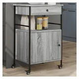 vidaXL Küchenwagen Grau Sonoma 56x43x89,5 cm Holzwerkstoff
