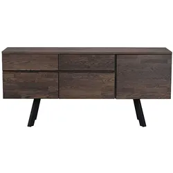 Wohnzimmer Sideboard in Rauchfarben lackiert Eiche Massivholz