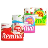 Renova Küchenpapier 2-lagig - bedruckt - 6 Rollen - Küchenrolle - Papierrolle - Allzwecktücher - Max Absorption XXL - entspricht 12 Standardrollen