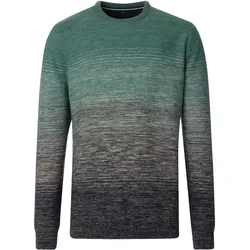 Strickpullover CASAMODA "CASAMODA Pullover gestreift", Herren, Gr. L, grün, 100% Baumwolle, Pullover