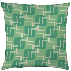 Dekokissen QUEENCE "3D Kettenmuster grün", grün (grün, bedruckt), B:40cm L:40cm, Polyester, Dekokissen_Sitzkissen_Kissenhüllen, Beidseitig bedruckte Kissenhülle, Kissen 40x40cm, inkl. Reißverschluss