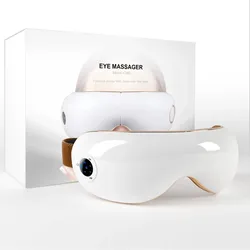 Aspria Augenmassagegerät mit Wärme Vibration Kompression, LED-Anzeige, 5 Modi, Musik, wiederaufladbar, Eye Massager Augenbrille für überanstrengte Augen, Geschenk für Frauen Männer Freunde Familie