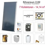 Solarbayer Silversun Flachkollektor Solarpaket 7 Solaranlage 14,14 m2 Solar