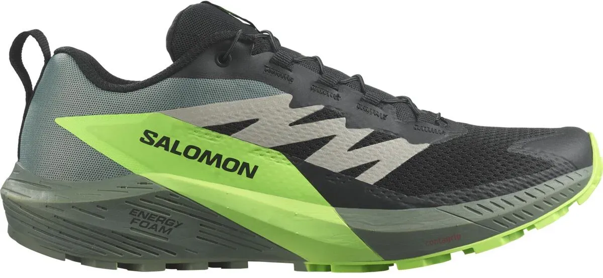 SALOMON SENSE RIDE 5 - Hr., black/laurel wreath/green gecko (7,5 UK)