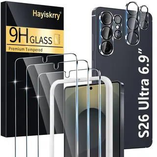 3 Stück für Samsung Galaxy S26 Ultra für Panzerglas mit 2 Stück Kameraschutz, Ausrichtrahmen Frei von Kratzern für Samsung S26 Ultra Schutzfoile, 9H Härte, HD Displayschutzfolie, 6,9 Zoll