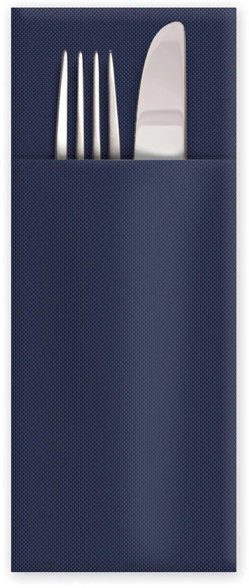 Servietten Bestecktaschen Premium 40x 32cm Airlaid dunkelblau, 50 Stk.