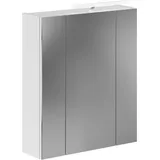 xonox.home Spiegelschrank Linus Hochglanz Weiß 70 cm dreitürig inkl. Beleuchtung