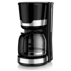 DESKI Filterkaffeemaschine, 1.5l Kaffeekanne, Dauerfiter 2, Kaffeemaschine 12 Tassen Filterkaffeemaschine Glas Kanne Kaffee Maschine 1000W schwarz