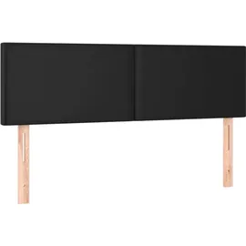 vidaXL Boxspringbett mit Matratze & LED Schwarz 140x200 cm Kunstleder