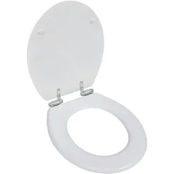 vidaXL Toilettensitz MDF Deckel mit Absenkautomatik Design Weiß