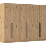 Rauch Kleiderschrank RAUCH "Drehtürenschrank Schrank Garderobe Wäscheschrank Schlafzimmer AVOLA", braun (eiche artisan), B:271cm H:229cm T:54cm, Holzwerkstoff, Schränke, Kleiderschrank, mit hochwertigen Stangengriffen in Schwarz aus Metall MADE IN GERMANY,