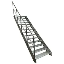 Kaminbau Mierzwa Premium Stahl Treppe mit Geländer 600 mm 266 cm Verzinkt
