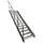 Kaminbau Mierzwa Premium Stahl Treppe mit Geländer 600 mm 266 cm Verzinkt