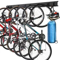 Sttoraboks Fahrradständer, Garage Fahrrad Wandhalterung mit 8 Haken, Fahrradständer für 6 Fahrräder, Indoor Bike Organizer mit verstellbaren Fahrradhaken für Zuhause, Fahrradständer bis zu 300lbs