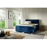 Fun Möbel Boxspringbett Schlafzimmerbett HENRY Elektrisch in Stoff Fresh (mit Bonell- und Taschenfederkernmatratze), Fuß- und Kopfteil elektrisch verstellbar blau