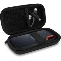 ProCase Festplatten Tasche für SanDisk Extreme PRO/SanDisk Extreme Portable SSD Exterme SSD/Crucial X8 Portable SSD, Externe Festplatte SSD Reisetasche Aufbewahrung Etui -Schwarz