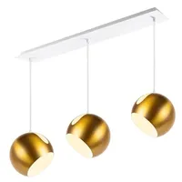 s.luce Pendelleuchte Pendelleuchte Ball 3-flammig mit Deckenschiene Gold goldfarben