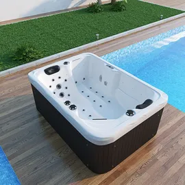 Tronitechnik TroniTechnik® Outdoor Whirlpool LEVANZO inkl. Heizung, Hydromassage, Bluetooth und Farblicht, 190x135cm 450 Liter