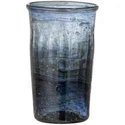Bloomingville Taja Trinkglas, Recyceltes Glas, Ø 7xH11,5 cm, blau