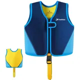 Schwimmweste Kinder 2-3 Jahre TÜV-geprüft, Neopren Schwimmhilfe Kinder, Verstellbar, Leicht und Komfortabel, Unterstützt Schwimmtraining, Schwimmweste Baby ab 1 Jahr für Jungen und Mädchen-S/Blau