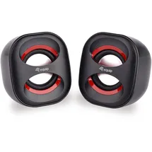 Equip 245331 Mini USB-Lautsprecher, Black/Red [Schwarz und Rot]