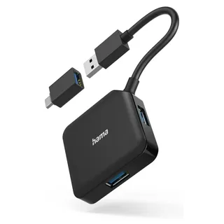 Hama USB-Hub 4 Ports USB 3.2 Gen1 5 GBit/s inkl. USB-C Adapter