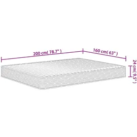 vidaXL Matratze Schaumstoff Mittelweich 160x200 cm