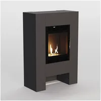 GLOW FIRE Echtfeuer-Dekokamin Harstad Vision Ethanol Kamin, Bioethanol Kamin mit 3h Brenndauer, Heizleistung bis 2KW grau