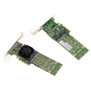 KALEA-INFORMATIQUE M2 PCIe 3.0 x8 Controller-Karte für 4 M.2 NVMe M Key SSDs. Chipsatz PLX PEX 8747.