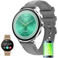 MEIION watchless glamora smartwatch Smartwatch für Damen und Herren - Extra flaches Design mit 1.32" AMOLED Display, Edelstahl, Puls- und Blutdruckmessung, IP68 wasserdicht, 4-5 Tage Akkulaufzeit