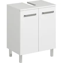 Saphir Waschbeckenunterschrank 2 Türen 50 x 62 x 33 cm Weiß Glanz