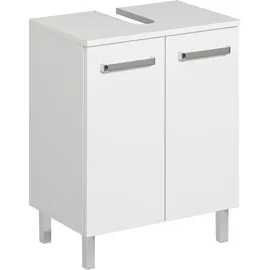 Saphir Waschbeckenunterschrank 2 Türen 50 x 62 x 33 cm Weiß Glanz
