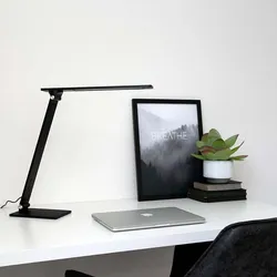Schreibtischleuchte Tischlampe dimmbar LED Wohnzimmerlampe schwarz verstellbar
