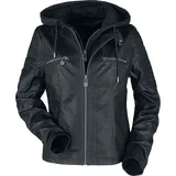 Black Premium by EMP Damen schwarze Kunstlederjacke im Biker-Style M - M