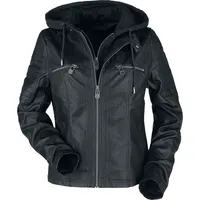 Black Premium by EMP Damen schwarze Kunstlederjacke im Biker-Style M - M