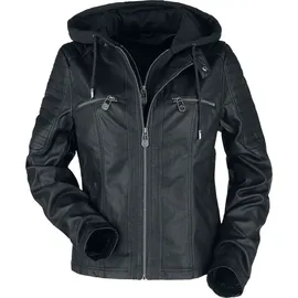 Black Premium by EMP Damen schwarze Kunstlederjacke im Biker-Style M - M