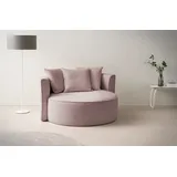 LeGer Home by Lena Gercke XXL-Sessel Isalie Samt 153 x 98 x 145 cm Lila mit Hocker