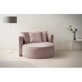 LeGer Home by Lena Gercke XXL-Sessel Isalie Samt 153 x 98 x 145 cm Lila mit Hocker