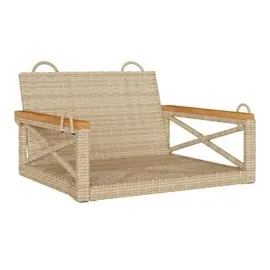 vidaXL Hängesessel Beige 63x62x40 cm Poly Rattan