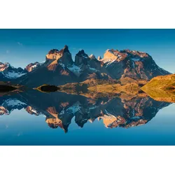 Fototapete PAPERMOON "ALPEN-SEE im GEBIRGE", bunt, B:4,50m L:2,80m, Vlies, Tapeten