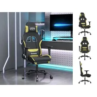 VidaXL Gaming-Stuhl mit Fußstütze Schwarz und Hellgrün Stoff