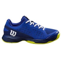 Wilson Rush Pro Jr L Tennisschuh, Jugendliche, Gr. 36, Blau/Blau/Gelb (Bluing/Blue Print/Safety Yellow)