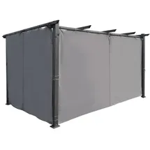 Jet-Line Gardine Seitenvorhang für Pavillon Luxor 2 Stück Anthrazit 3 x 0,3 m