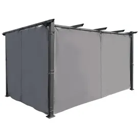 Jet-Line Gardine Seitenvorhang für Pavillon Luxor 2 Stück Anthrazit 3 x 0,3 m