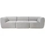 [en.casa] Modular Sofa 3-Sitzer Hurvas Bouclé Grau