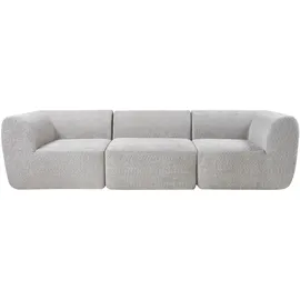 [en.casa] Modular Sofa 3-Sitzer Hurvas Bouclé Grau