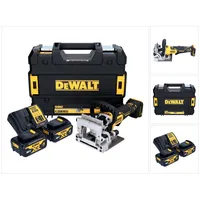 DeWalt DCW 682 M2T Akku Flachdübelfräse 18 V 102 x 20 mm Brushless + 2x Akku 4,0 Ah + Ladegerät + TSTAK