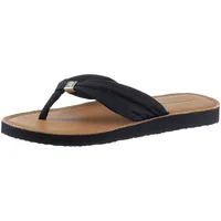 Zehentrenner TOMMY HILFIGER "TH ELEVATED BEACH SANDAL", Damen, Gr. 36, blau (dunkelblau), Textil, Schuhe, Sommerschuh, Bequemschuh, Flats, Schlappen mit TH-Schmuckelement