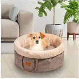 Wahre Tierliebe Hundekorb - Das Original - Orthopädischer Hundekorb "Easy", 100% Premium Polyester, verschiedene Größen und Farben, mit Trageschlaufe braun 70 cm