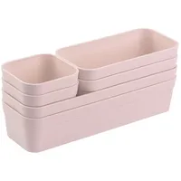 ENGELLAND - Schubladen-Organizer Set, 6-teilig, Farbe: Rosa, universell verstellbar,